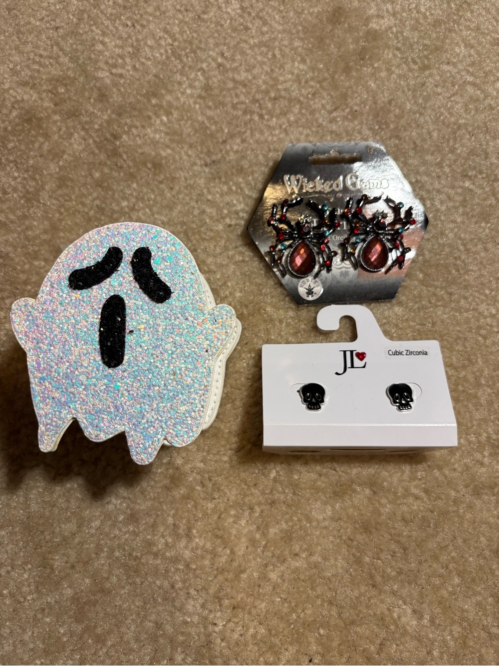 Holographic Ghost Coin Purse + Halloween Earrings Set